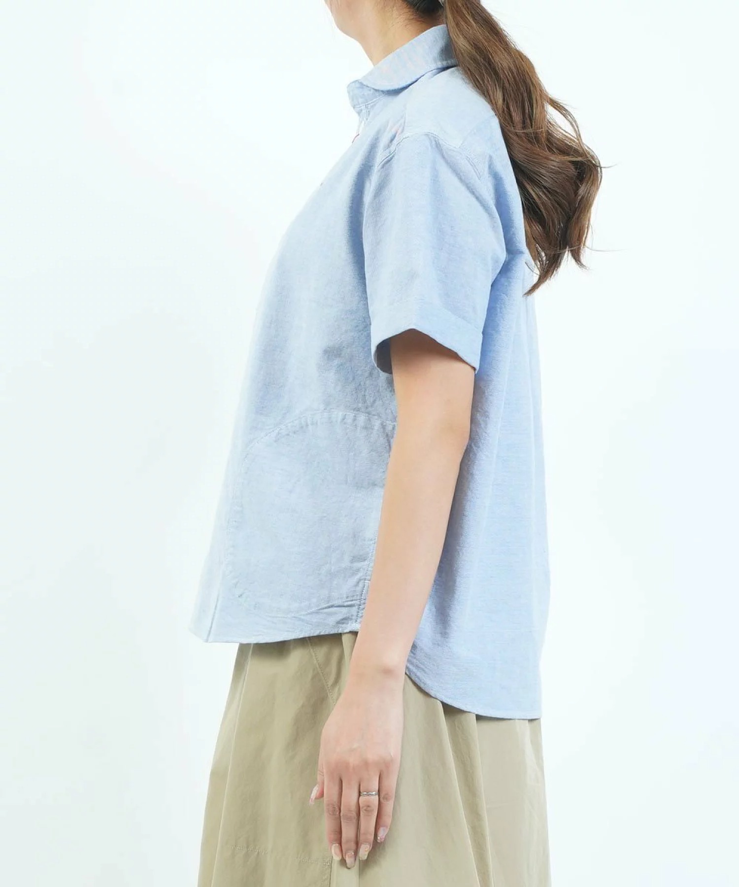 단톤 여성 풀오버 라운드 칼라 반팔 셔츠 [26SS] 봄 여름 가벼운 시원한 부드러운 - 상세 이미지 5