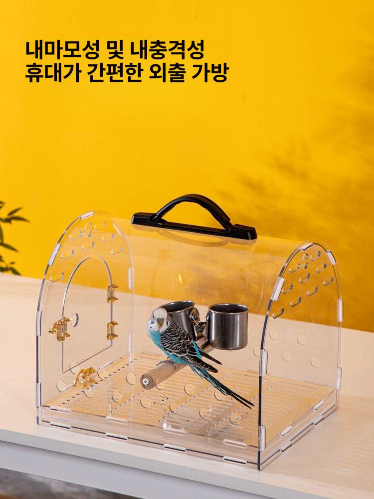 아크릴 이동장 백팩 대형 투명 새장 산책 캐리어 반려견 펫가방 통기성 외출 확장형 - 상세 이미지 3
