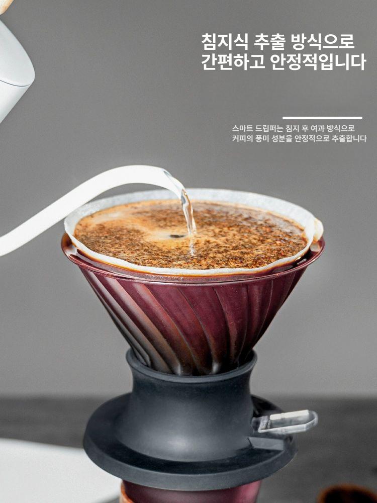 침출식 드립퍼 커피용품 핸드드립커피 필터 바리스타 커피추출기 여과기 페이퍼 - 상세 이미지 4