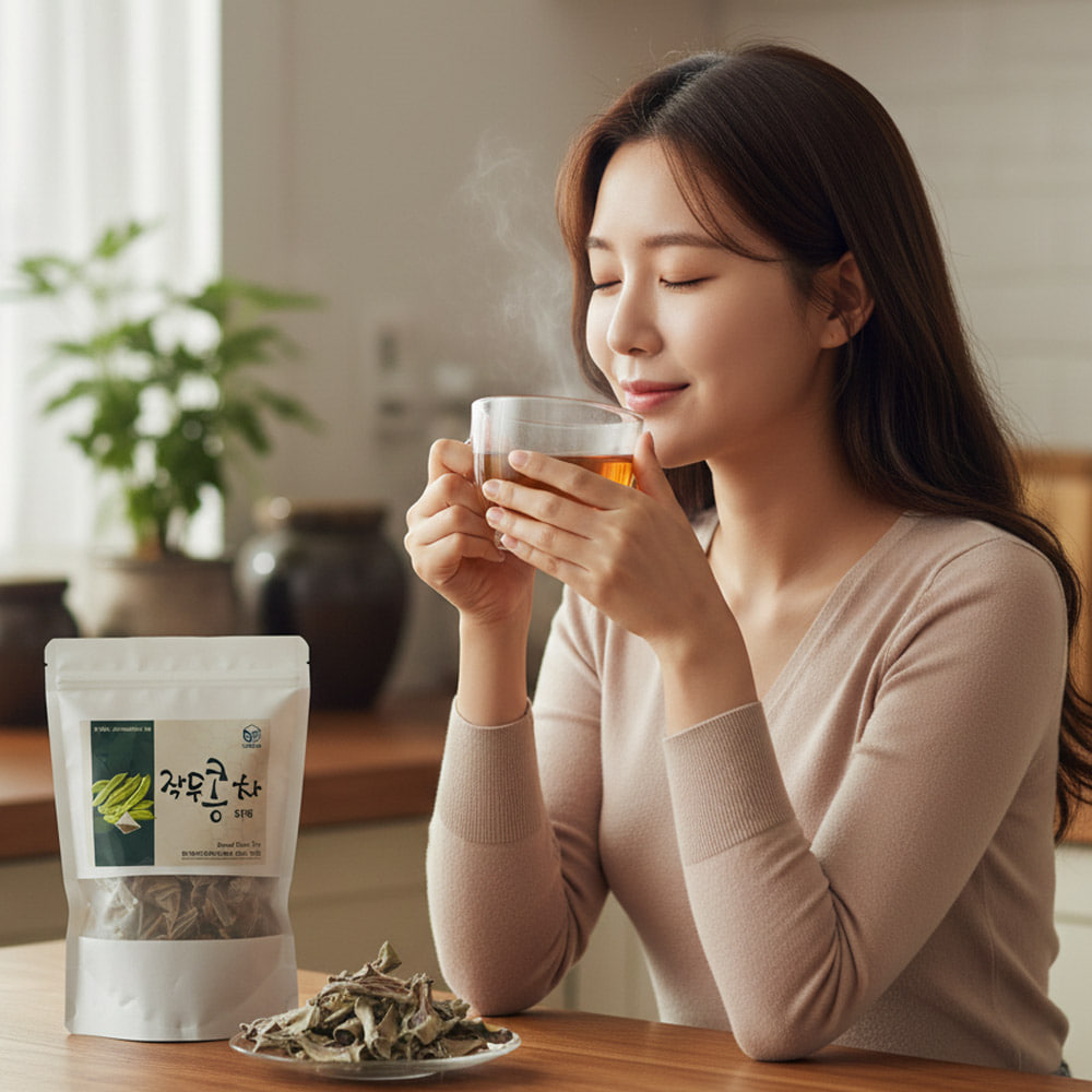 100% 국내산 압력으로 볶은 유기농 무농약 작두콩 어린꼬투리차 60티백 - 상세 이미지 3
