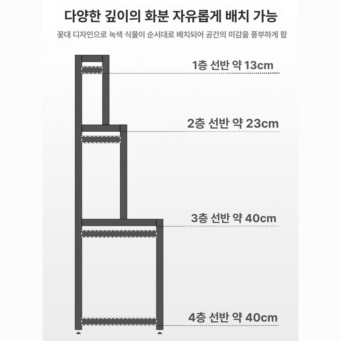 계단식 식물선반 스테인레스 다육 정리대 다층 받침대 인테리어 다단 꽃 플랜트랙 이미지 6