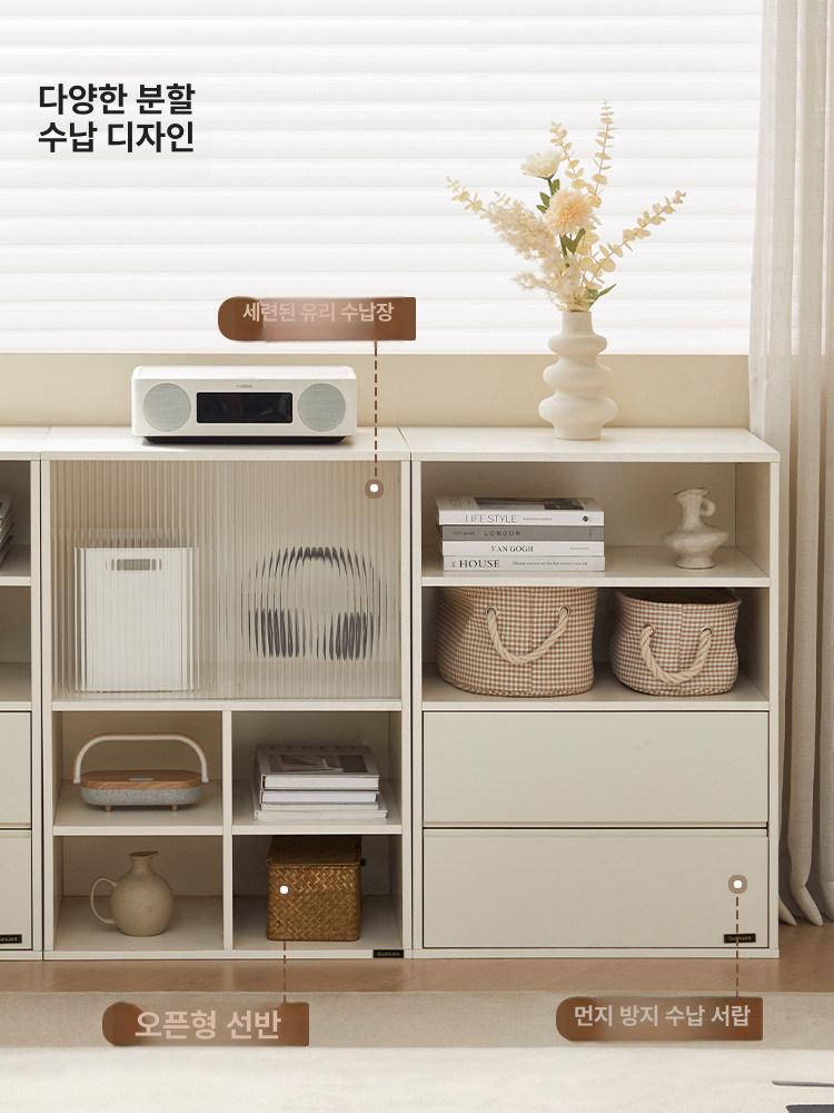 슬림 슬라이딩책장 거실 정리함 만화책꽂이 수납함 만화책책장 다층형 북선반 이중 - 상세 이미지 3