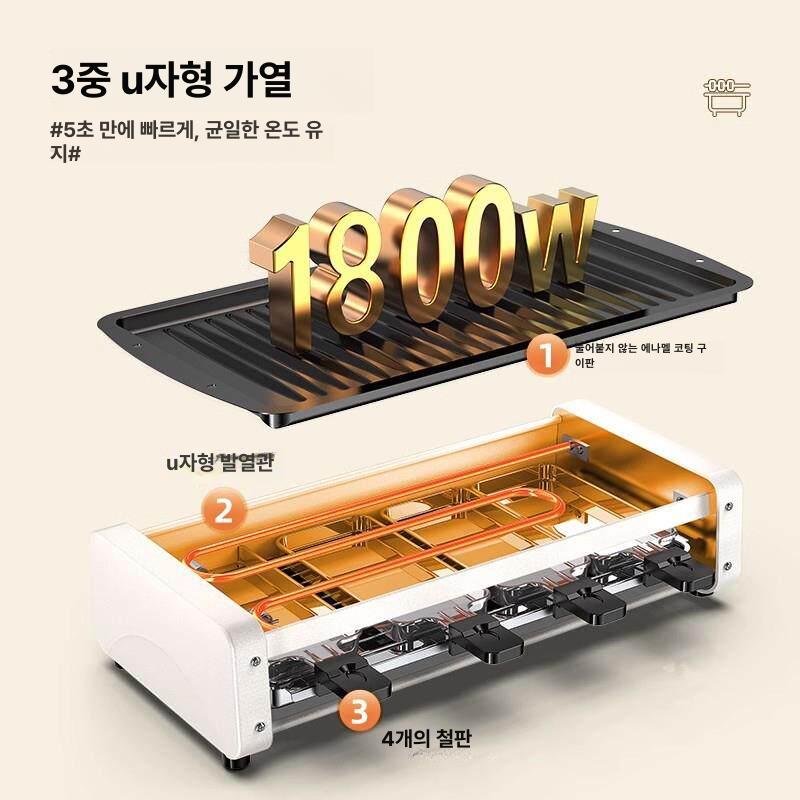 업소용 전기그릴 멀티쿠커 다용도 조리기 후라이팬 불판 연기없는 스테이크 상업용 - 상세 이미지 4