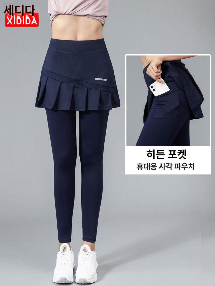배드맨턴 여성 치마레깅스 하의 피트니스 러닝 치마바지 - 상세 이미지 2