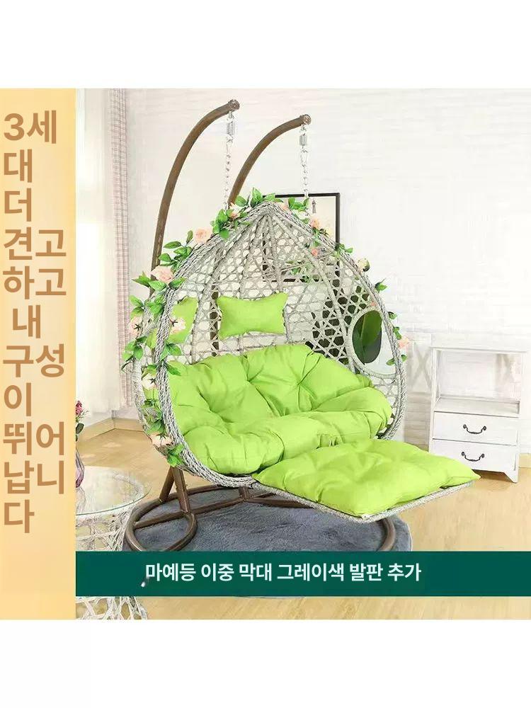인테리어 라탄의자 행잉체어 카페 방석 공중 정원그네 둥지 스윙체어 흔들그네 바구니 - 상세 이미지 3