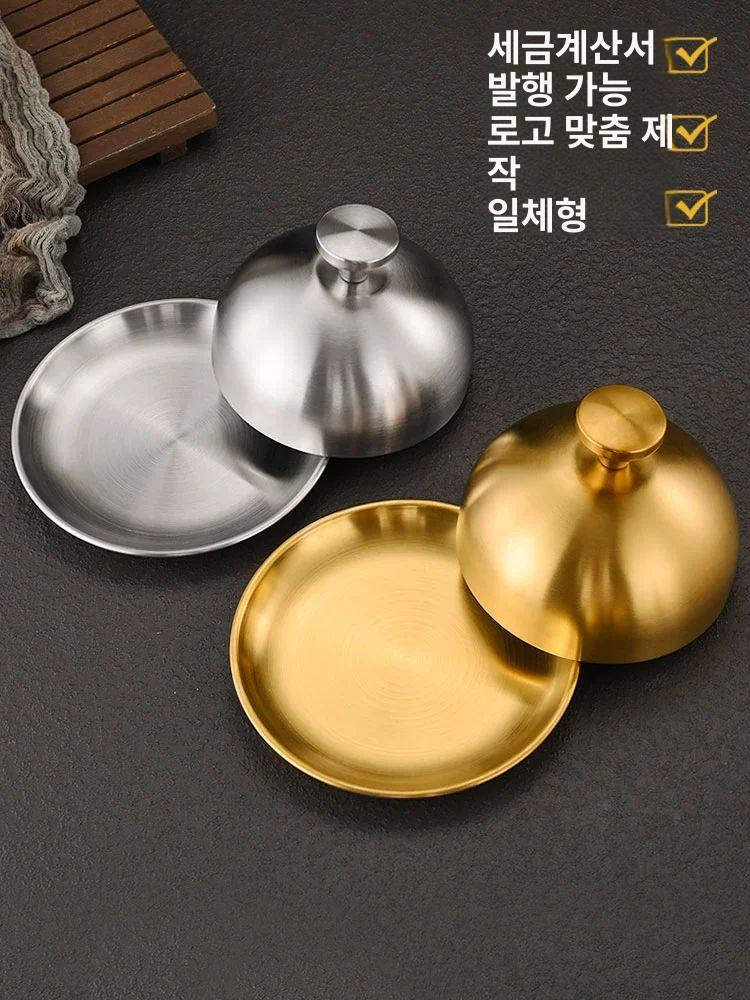 스테이크 커버 돔뚜껑 스테인레스 아치형 손잡이 보온 스텐뚜껑 은색 - 상세 이미지 2