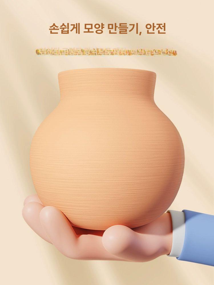 가정용 물레 도예키트 흙놀이 체험 집콕도예 홈키트 클레이 도자기만들기장난감 선물 - 상세 이미지 2