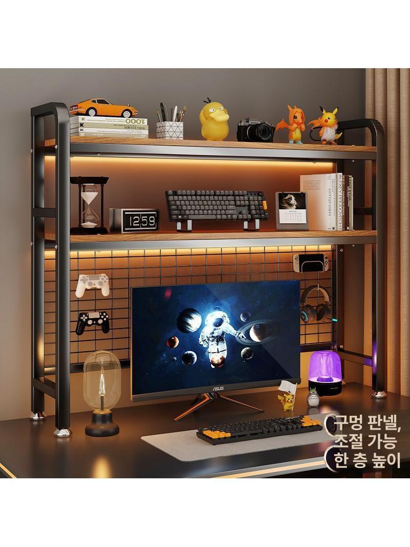 랙 선반장 사무용 거치대 간이 깊이 다용도 가로 수납 바퀴 타공판 철제선반 - 상세 이미지 2