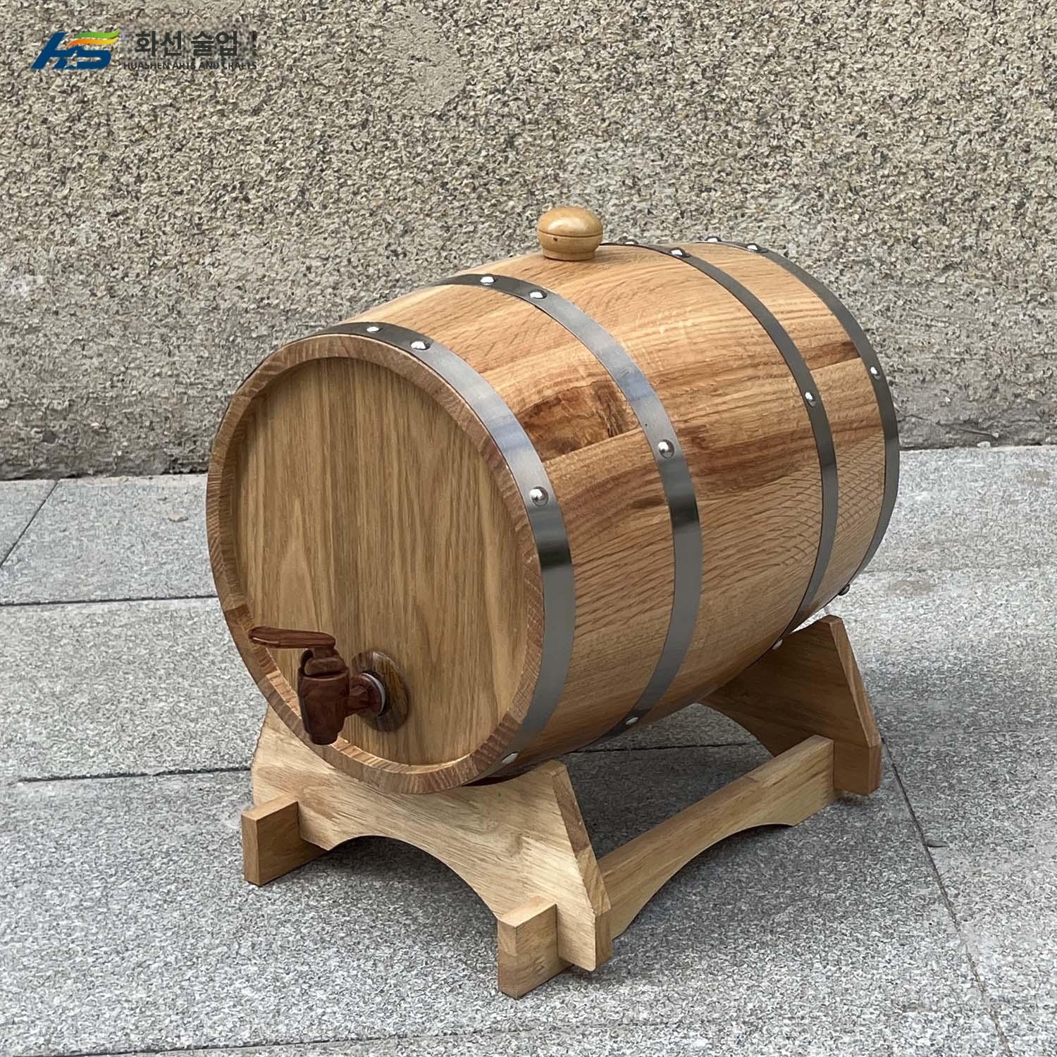 투명 디스펜서 오크통 원목 양주 담금주 오크배럴 술통 숙성통 숙성용기 목재 - 상품 이미지