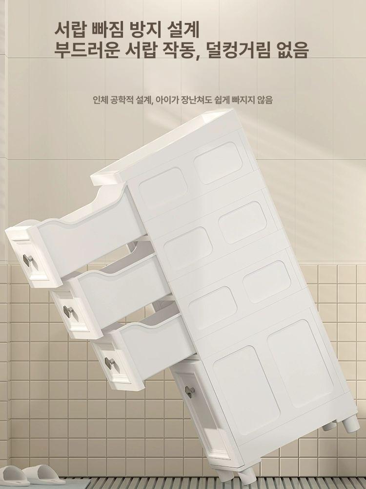 화이트 거실서랍장 수납서랍장 수납가구 침실서랍장 침실수납장 광폭 나무수납장 - 상세 이미지 5