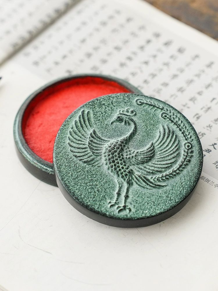 고급도장인주 일본수입 주철 봉황 서예 청동 매화 송죽매 - 상품 이미지