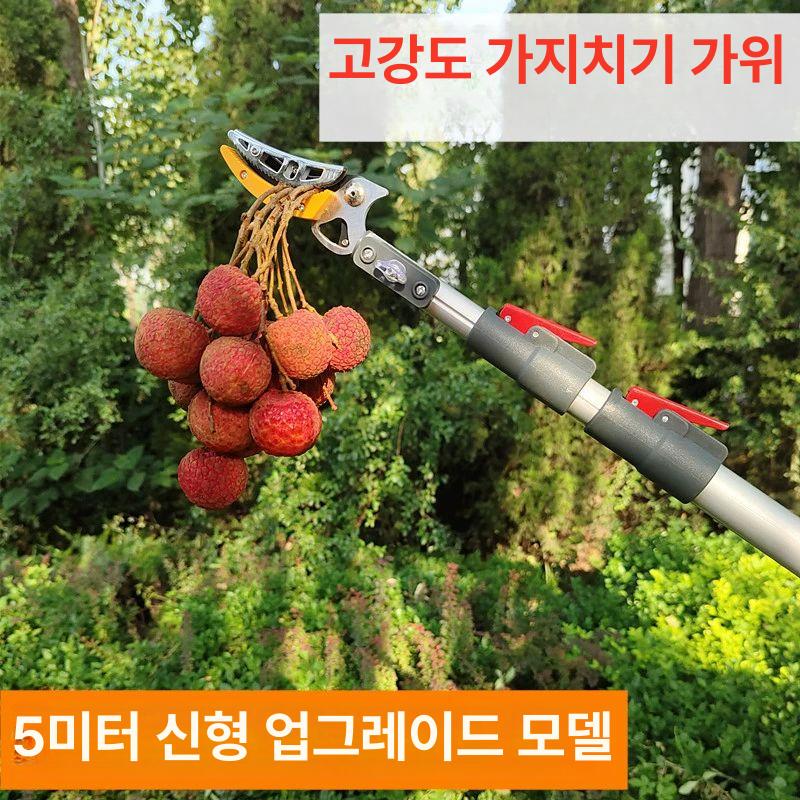 높은나무 전지가위 과일수확 장대 고지가위 사과 가지치기 겸용 귤 감따기 과일따기 - 상세 이미지 2