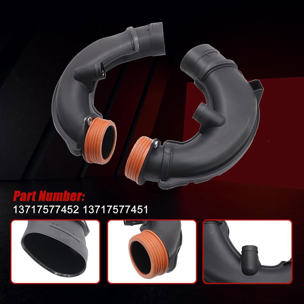 FZJDSD 2PCS 공기 흡입 호스 13717577452 13717577451 BMW X5 X6 5 6 7 시리즈 550i 650i 750Li F02 F07 F12 F13 E70 - 상세 이미지 2