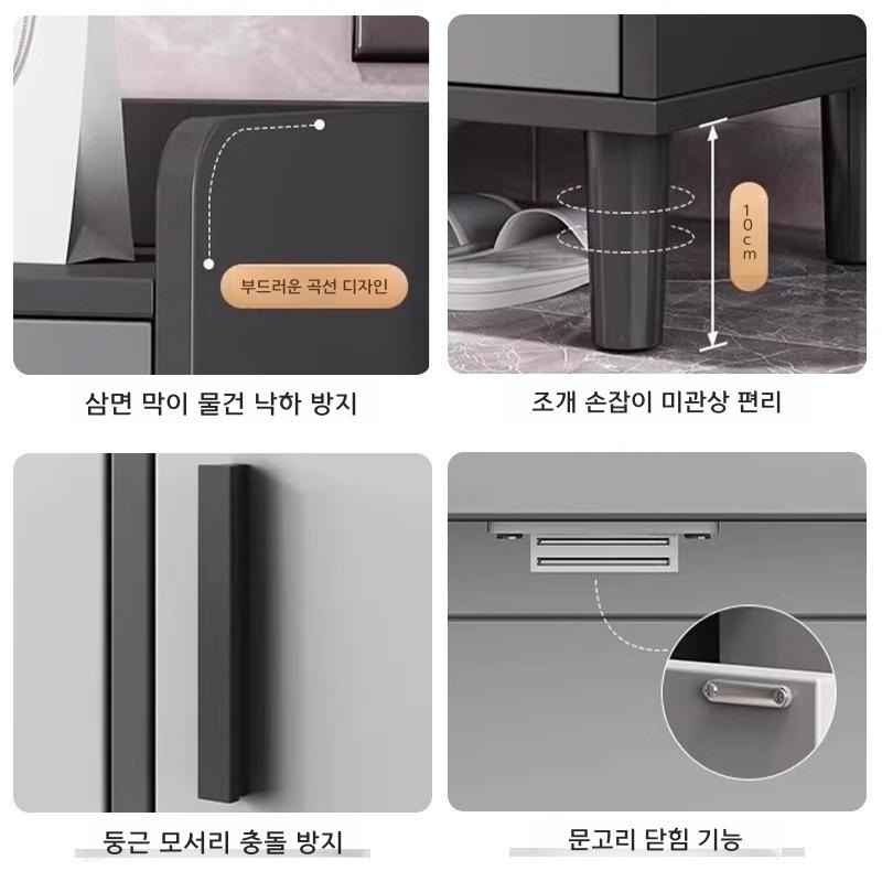 현관 신발장 소형 수납장 아파트 현관 정리 스카이 그레이 68x34x93 - 상세 이미지 4