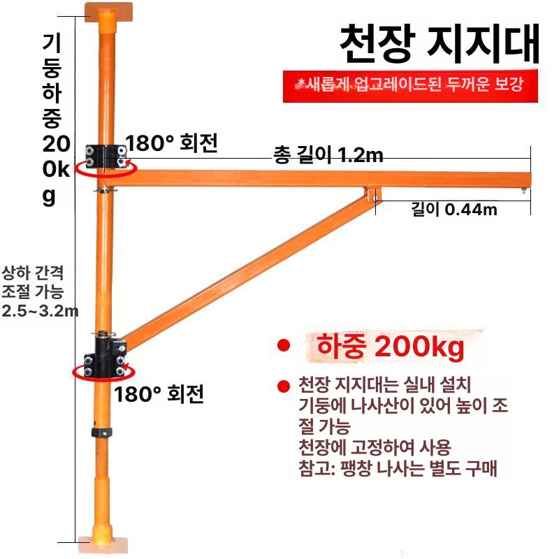 소형 호이스트 브라켓 리프팅 지지대 운반 브래킷 걸이대 도르래 벽걸이 고정대 장치 - 상세 이미지 5