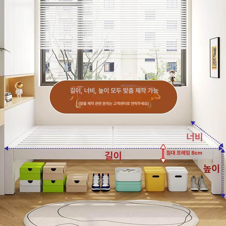 접이식 원목침대 야외 간이 싱글 받침대 침상 평상형 단단한 저상 침대틀 통기성 - 상세 이미지 2