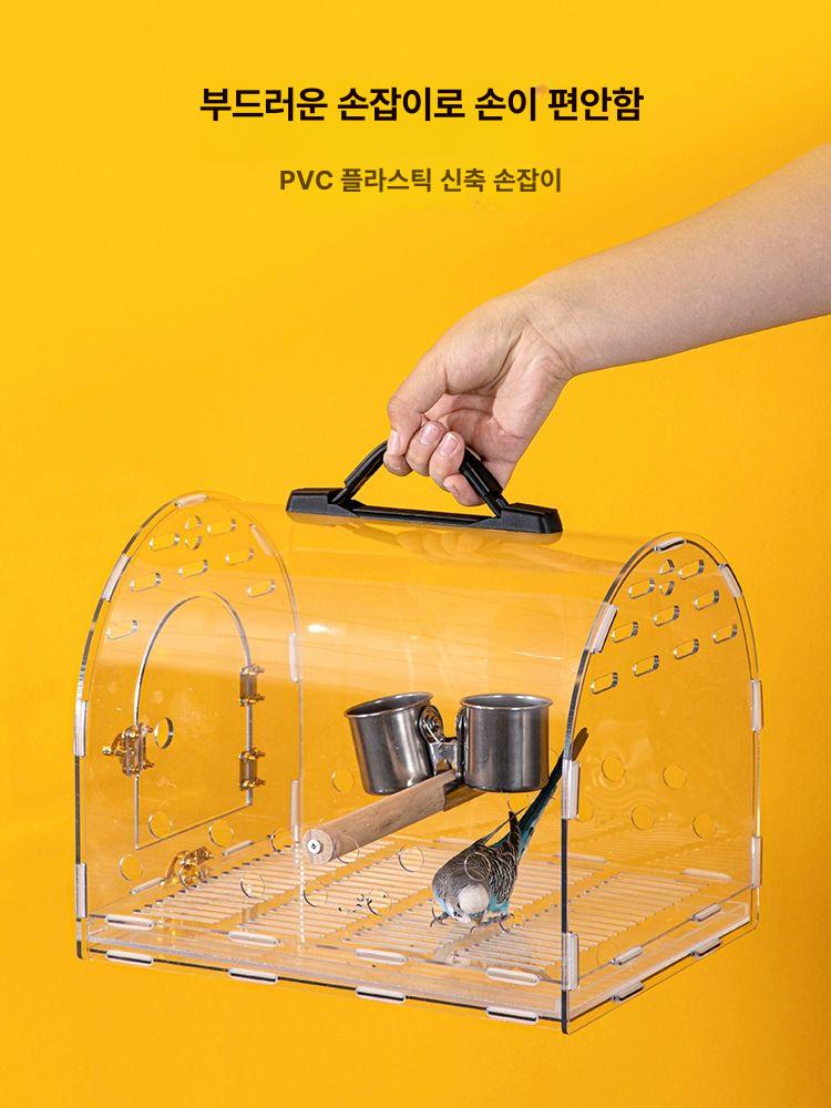 아크릴 이동장 백팩 대형 투명 새장 산책 캐리어 반려견 펫가방 통기성 외출 확장형 - 상세 이미지 5