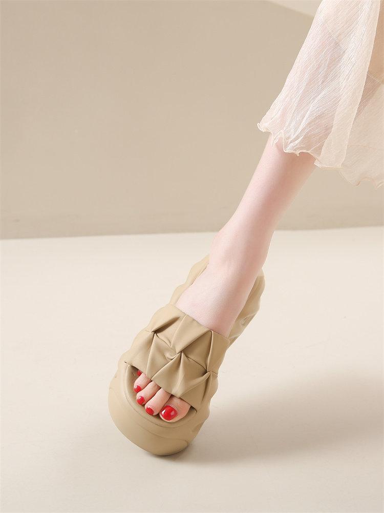 명품 통굽 슬리퍼 7.5cm 굽높은 사무실 - 상세 이미지 3