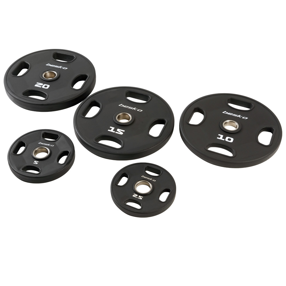 베스코 TPU 4홀 바벨 중량원판 헬스 우레탄 원판 20kg - 상세 이미지 4