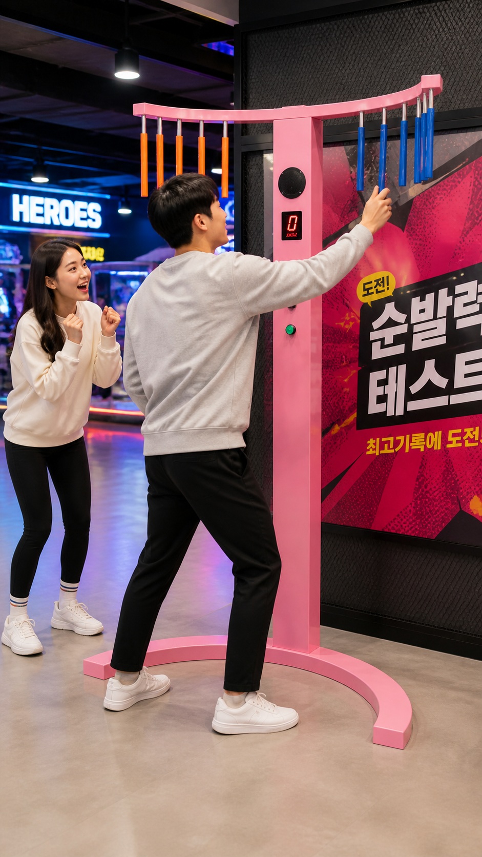 봉잡기 게임 순발력 반사 신경 민첩성 집중력 훈련 조명 테스트 스틱 오락기 - 상세 이미지 2