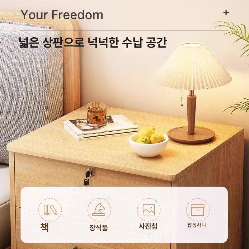 수납장 바퀴달린서랍장 이동식서랍장 미드센츄리 카트 트롤리 수납함 원목서랍장 - 상세 이미지 4