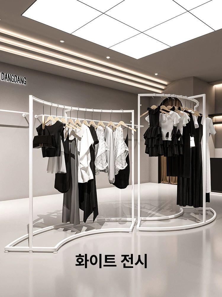 실버 라운드행거 스탠드 행거 디스플레이 옷가게 철제 테이블 옷걸이 - 상세 이미지 3