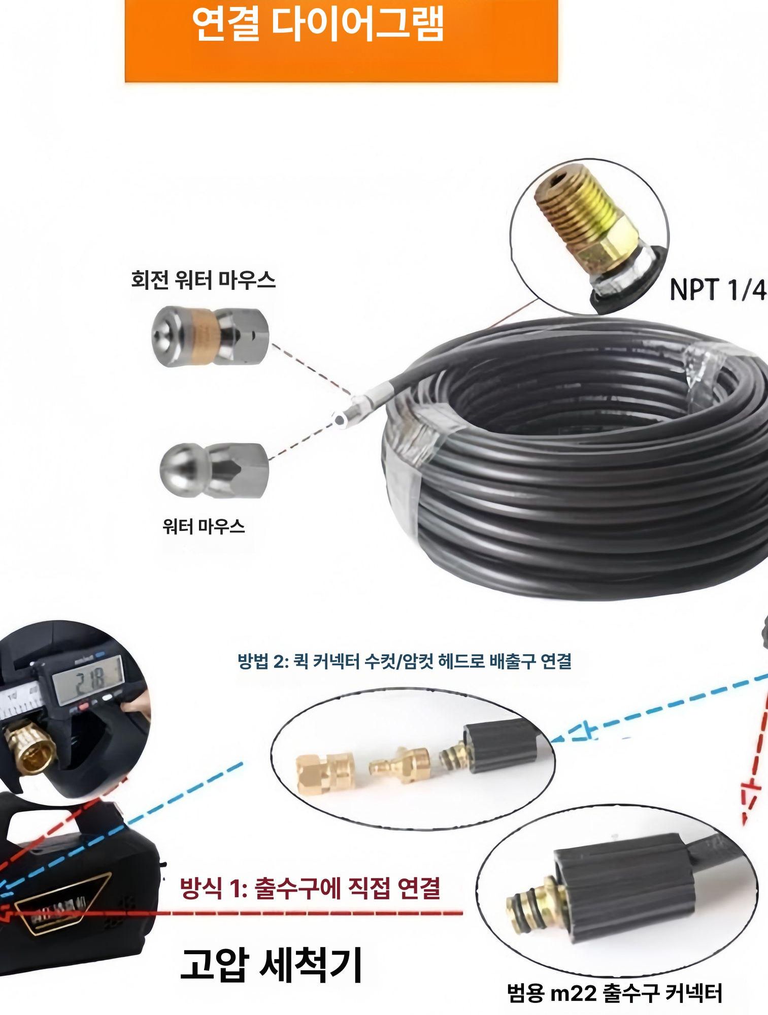 하수구 고압세척 물쥐노즐 배관청소 뚫기 해결 막힘 - 상세 이미지 4