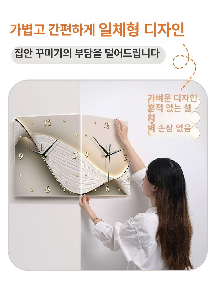 사무실 심플 벽걸이시계 클래식 모던 무브먼트 고급형 장식 벽걸이양면시계 아날로그 - 상세 이미지 3
