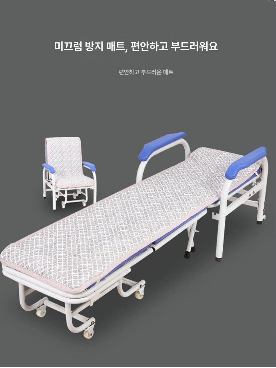 싱글 접이식침대 폴딩베드 간이침대 간병 휴대용침대 휴식용 낮잠용 튼튼한 무설치 - 상세 이미지 2