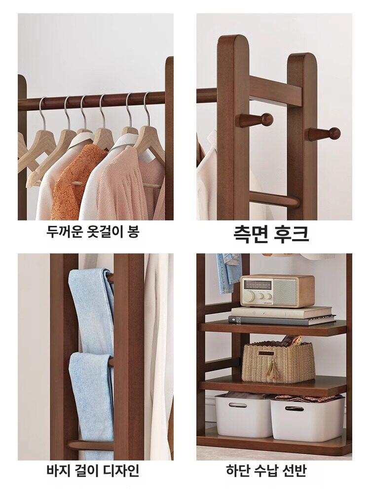 모던 원목행거 미니 우드행거 틈새 스탠드 원룸 선반 코너 - 상세 이미지 5