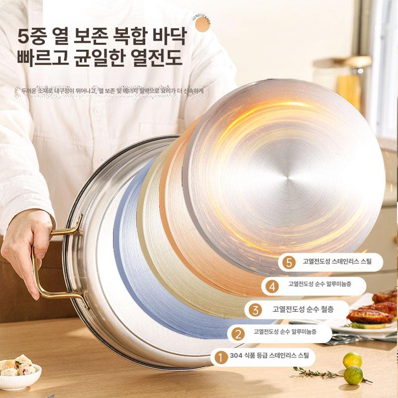 반반 전골냄비 훠궈 분할 훠거 인덕션 가정용 사각 식당용 폭 칸막이 업소용냄비 삶는 - 상세 이미지 3