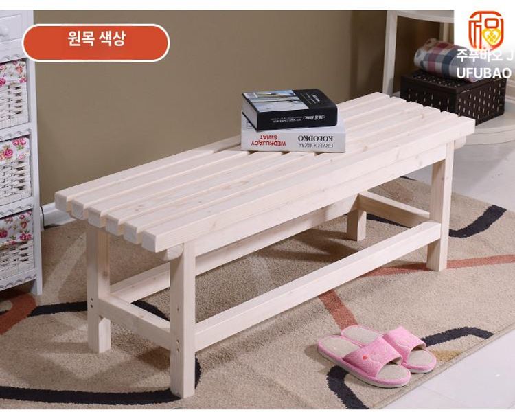 목욕탕 벤치 원목 대기실 사우나의자 방수 단층 긴의자 탈의실 자연색 편백 체어 - 상세 이미지 3