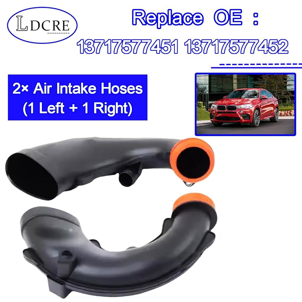 2PCS 공기 흡입 호스 좌우 13717577451 13717577452 BMW X5 X6 5 6 7 시리즈 550i 650i 750i 750Li F02 F07 F12 F13 E7 - 상세 이미지 3