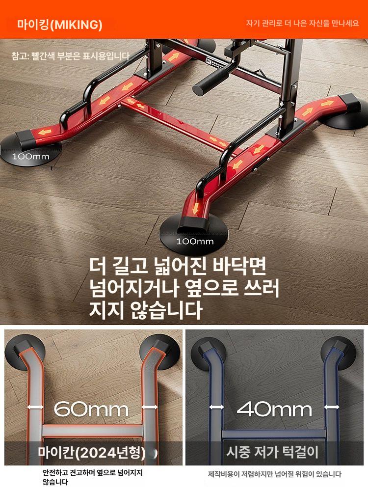 가정용 철봉 풀업바 치닝디핑 홈 친업 턱걸이운동기구 문틈 딥스바 - 상세 이미지 3