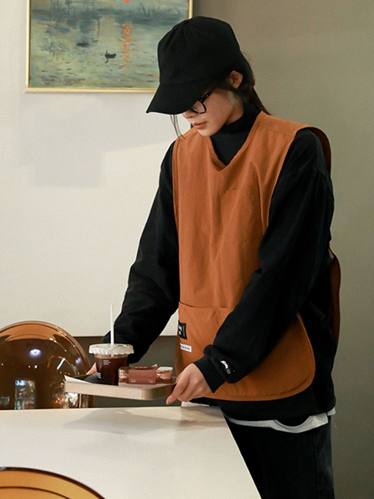 카페 유니폼 조끼 직원 서빙 바리스타 레스토랑 식당 단체복 앞치마 홀서빙 - 상세 이미지 5