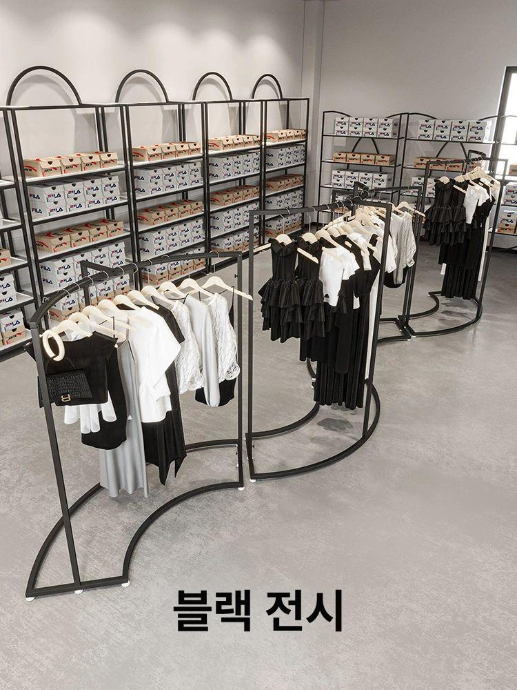 실버 라운드행거 스탠드 행거 디스플레이 옷가게 철제 테이블 옷걸이 - 상세 이미지 2