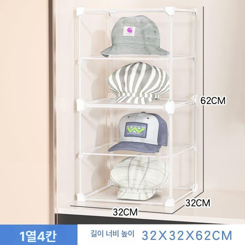 모자진열장 플로어 무타공 선반 가방 투명 수납  - 상세 이미지 3