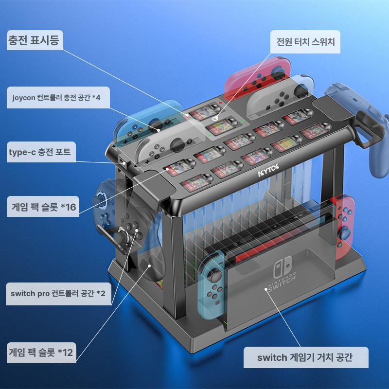 홀더 수납장 보관대 게임 랙 컨트롤러 닌텐도스위치 타이틀 거치대 카트리지 보관함 - 상세 이미지 5