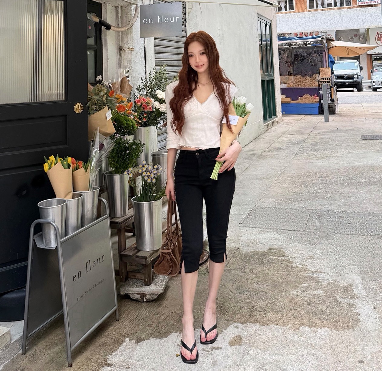 MORNINGFAN 카프리팬츠 여성 반바지 버뮤다 여성여름바지 - 상품 이미지