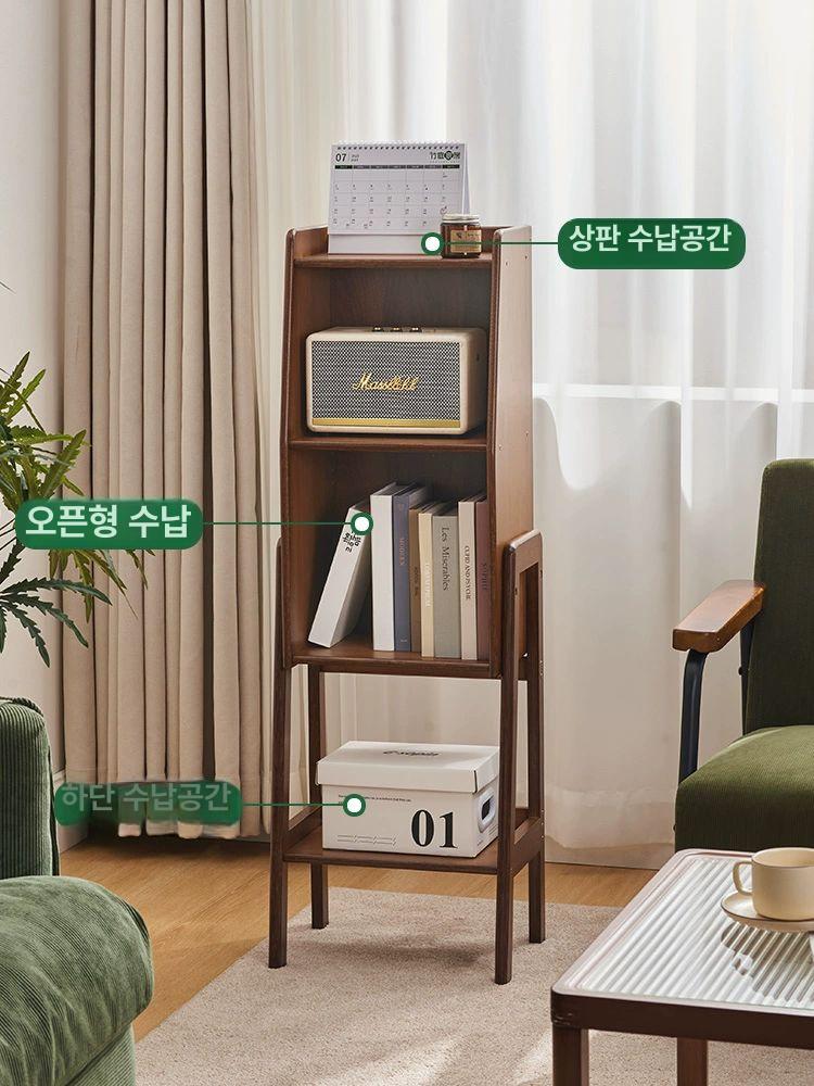 모던 엔틱서랍장 틈새장 선반 원목협탁 침대협탁 심플 수납함 다크 북유럽 틈새수납장 - 상세 이미지 2