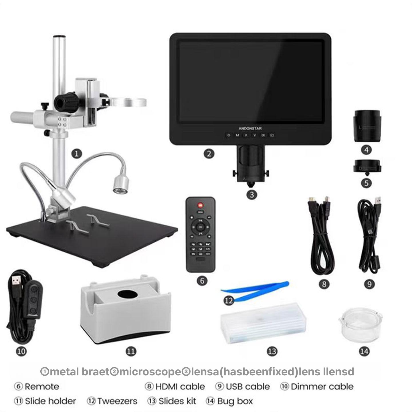 현미경 디지털 pcb 고화질 납땜 확대경 광학 산업용 AD207 HDMI 10인치 2400W - 상세 이미지 5