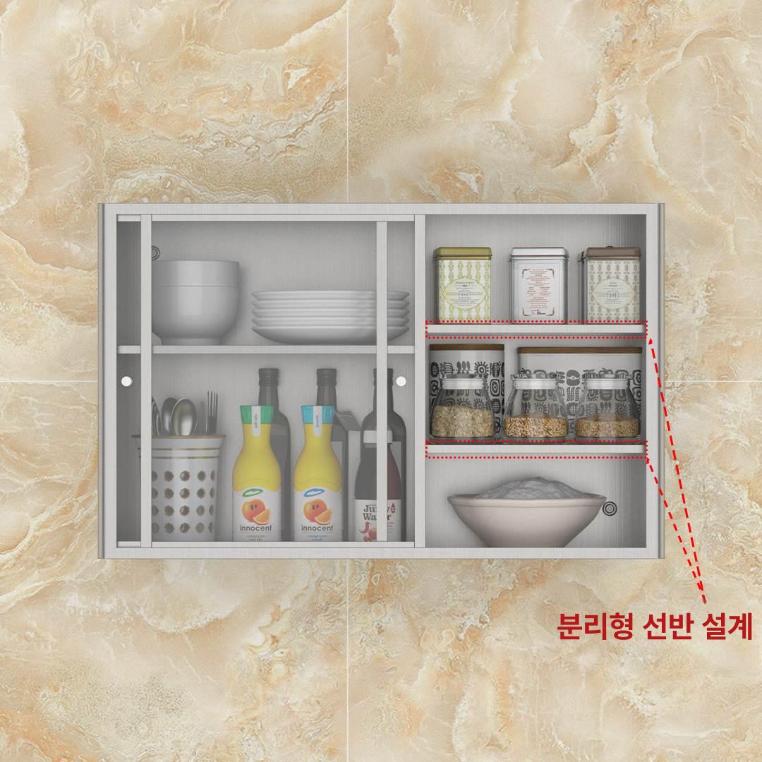 스텐 상부장 벽걸이형 주방 카페 음식점 정리대 다용도 수납 선반 스테인리스 도어 - 상세 이미지 5