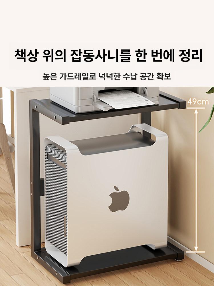 이동식 스틸거치대 받침대 선반 바퀴 브라켓 모니터 트롤리 휠 이중층 스테인레스 - 상세 이미지 4
