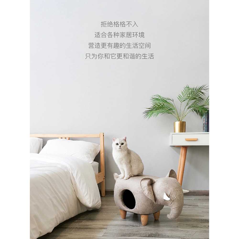 고양이 둥지 스툴 캣 하우스 용 원목 홈 반려묘 동물집 - 상세 이미지 5
