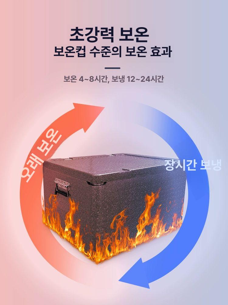 배달용 아이스박스 압축 스티로폼 보온보냉 도시락 방수 포장 쿨러 택배 - 상세 이미지 4