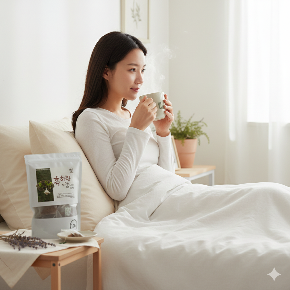 10티 잠을자도피곤 잠안올때 꿀잠 수면유도 카페인제로 유기농 흑하랑 단꿈나라 상추차 - 상세 이미지 4
