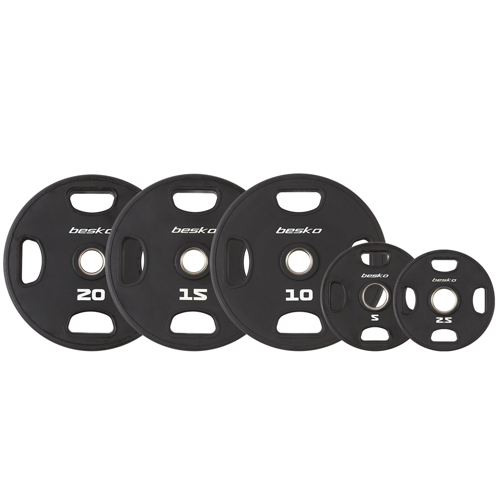 베스코 TPU 4홀 바벨 중량원판 헬스 우레탄 원판 20kg - 상세 이미지 5