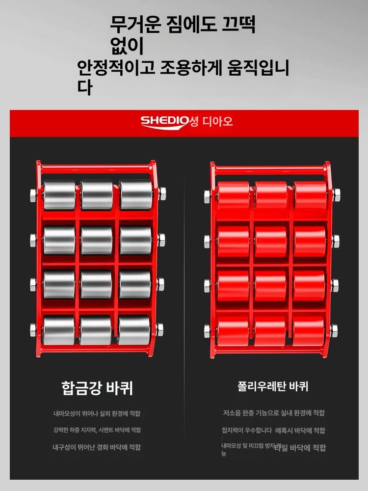 고무 바퀴 산업용캐스터 철대차 운반용 고하중 고정 중하중 도비대차 볼트브레이크 - 상세 이미지 5