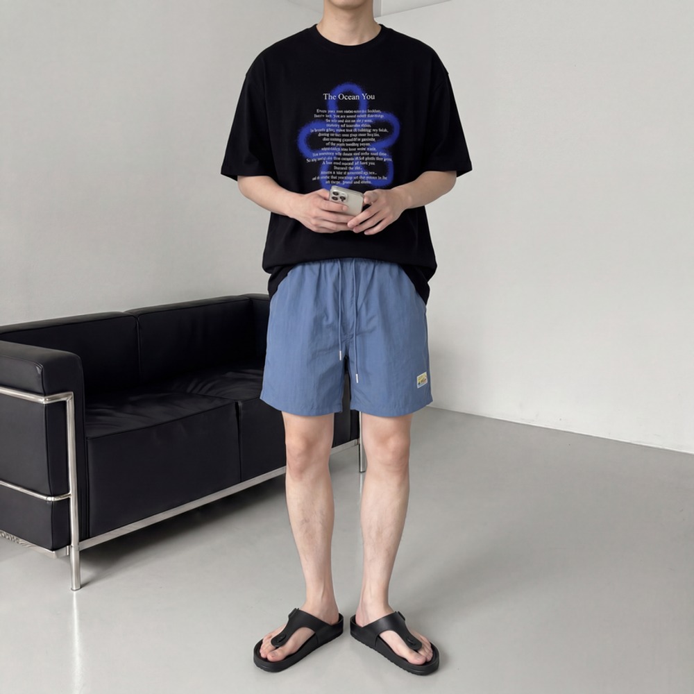 스윔팬츠 비치바지 남자와이드반바지 - 상세 이미지 4