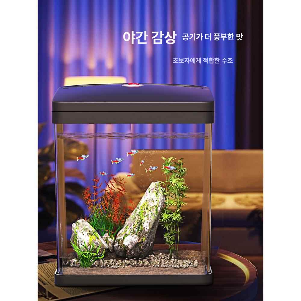 투명 어항 사각 미니 아크릴 탱크 구피 베타 물고기 물멍 인테리어 사이즈 - 상세 이미지 5